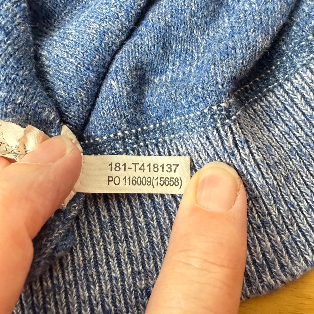 Tommy Bahama Reversible 1/4 Zip Raglan Pullover Sweater Mens L Blue Nautical - Picture 10 of 13